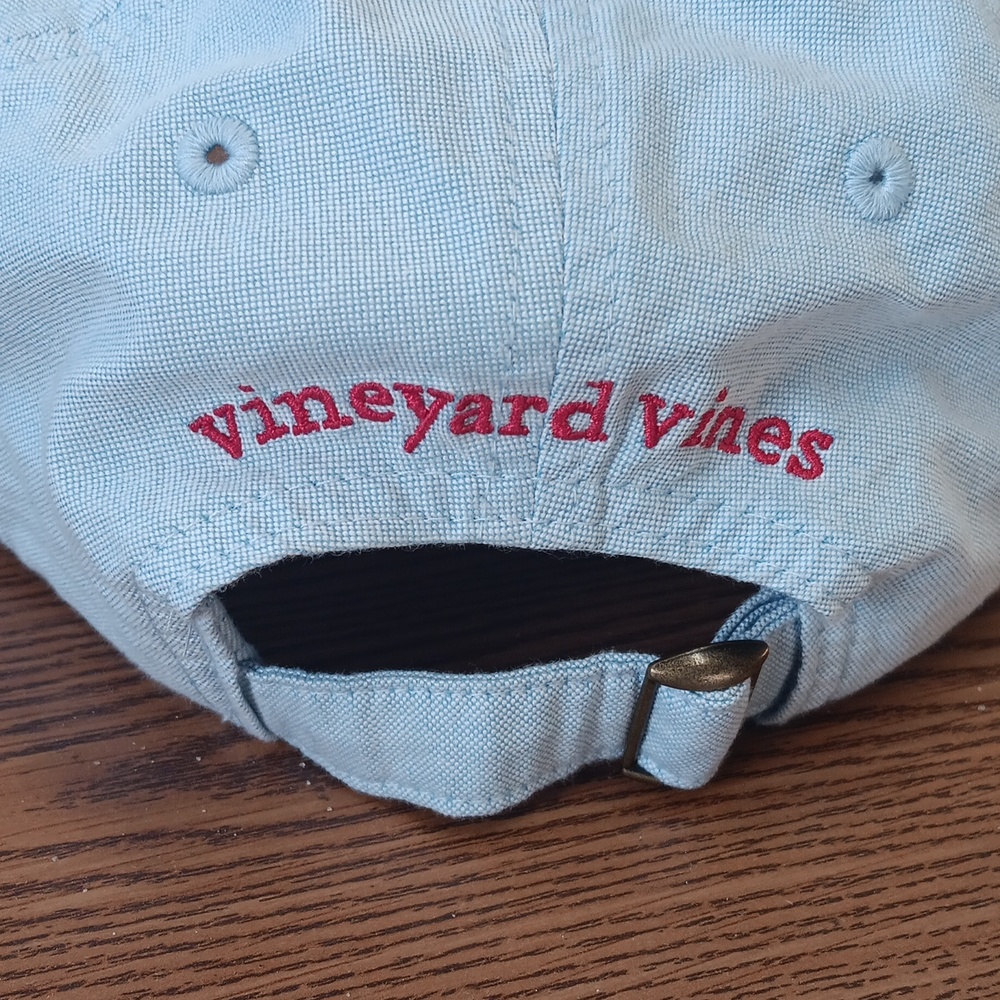 Vineyard Vines Light Blue Baseball Hat with Red Whale - Picture 3 of 5